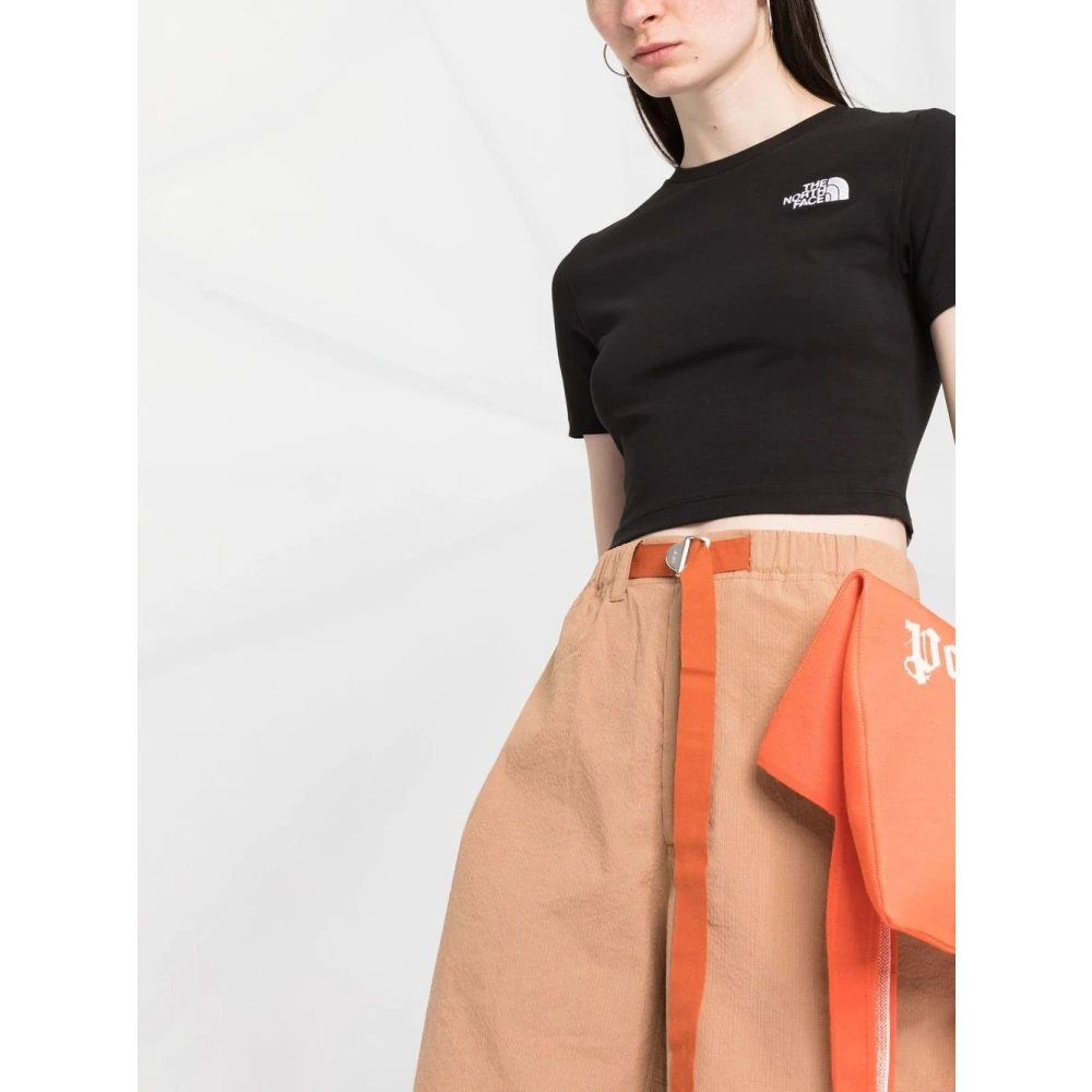 The North Face Zwart Katoenen Geborduurd Logo T-shirt Black Dames