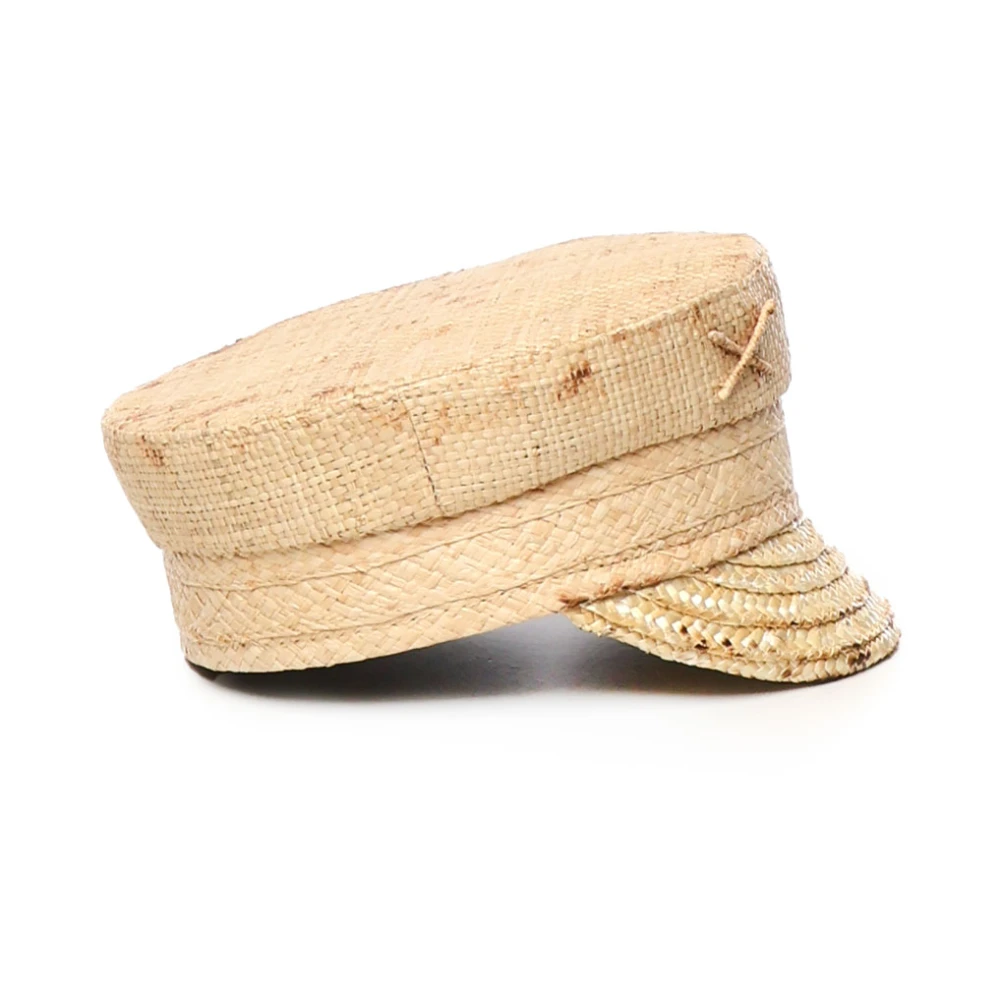 Ruslan Baginskiy Beige Baker Boy Straw Hat Beige Dames