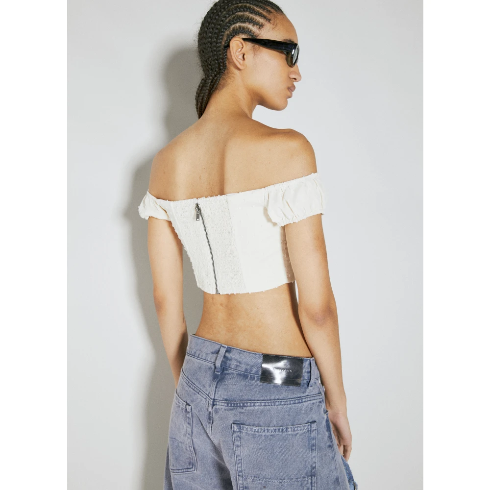 Guess Kant Korte Top White Dames