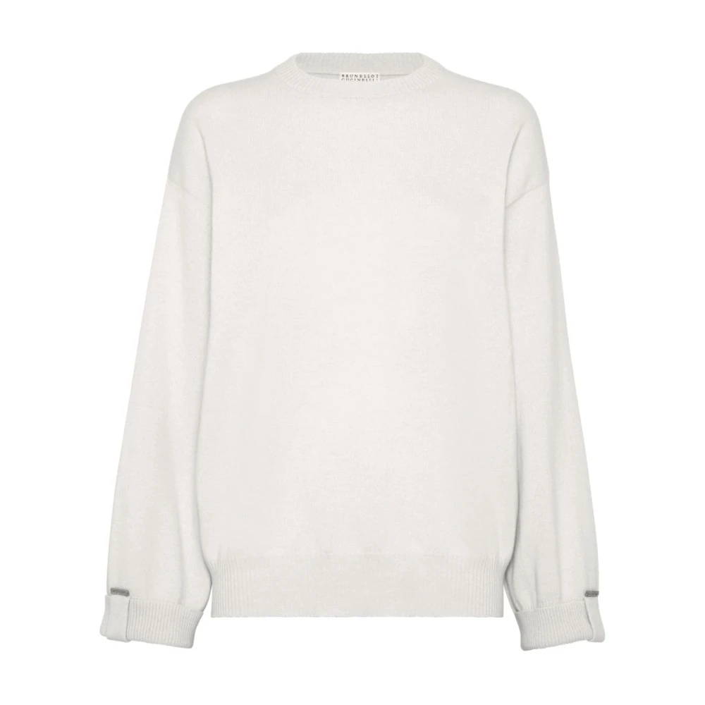 BRUNELLO CUCINELLI Elegante Ivory Sweaters voor Vrouwen Beige Dames
