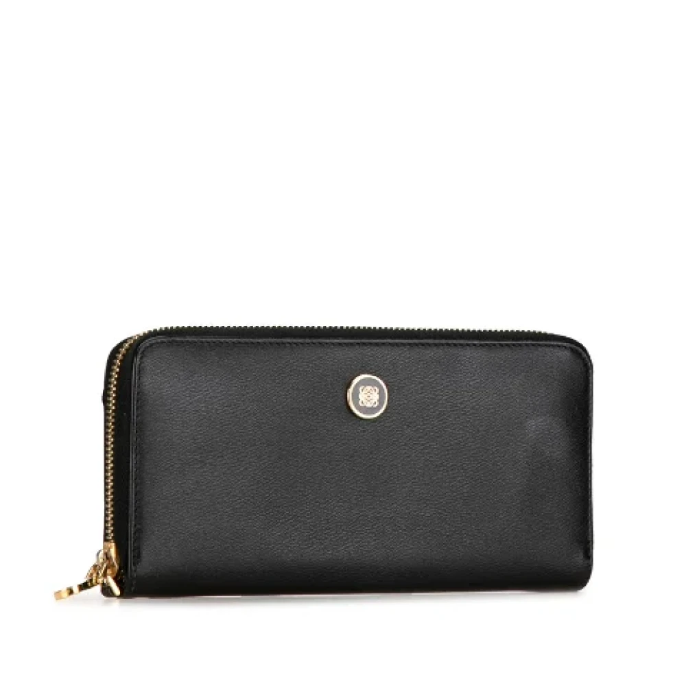 Loewe Pre-owned Leather wallets Black Dames