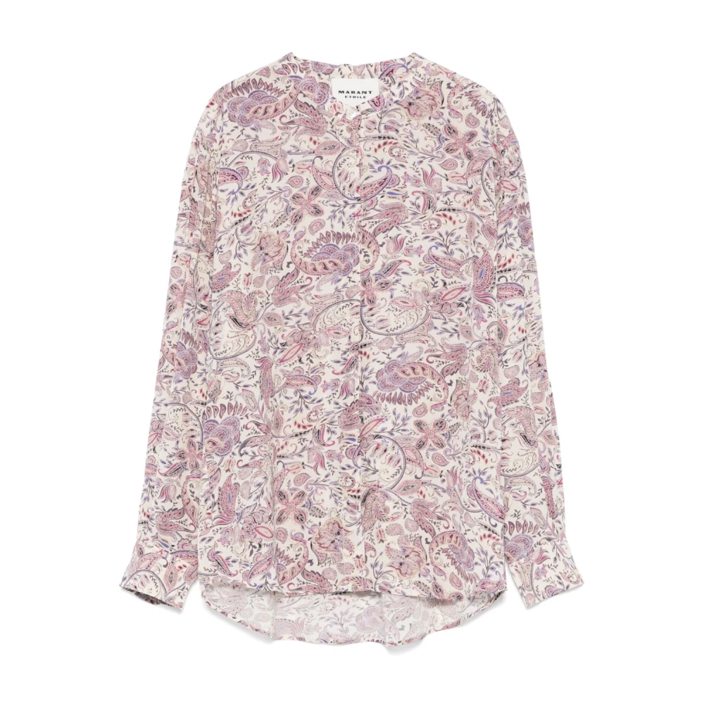 Isabel Marant Étoile Gedrukte Wijde Blouse met Opstaande Kraag Multicolor Dames
