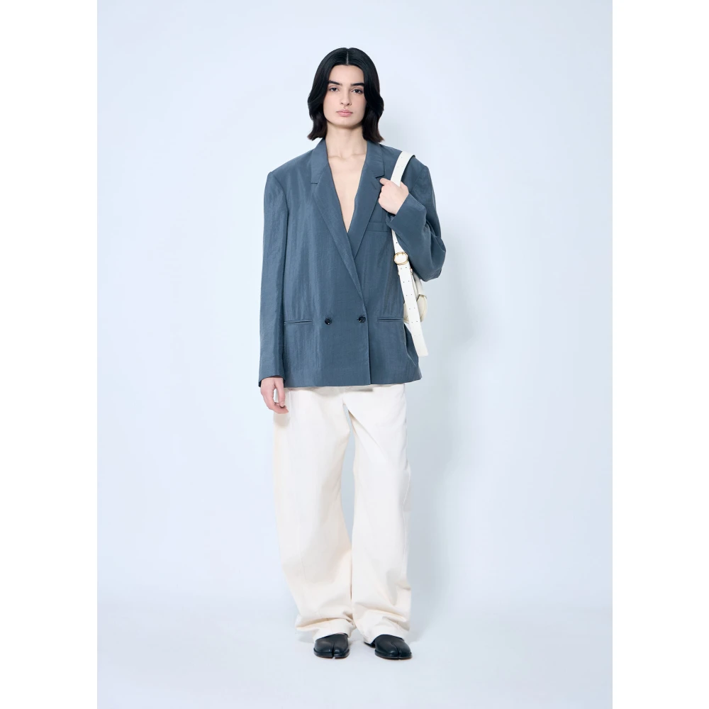 Lemaire Lichtgewicht Double-Breasted Blazer Gray Dames