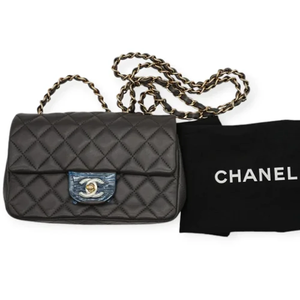 Chanel Vintage Pre-owned Leather chanel-bags Gray Dames