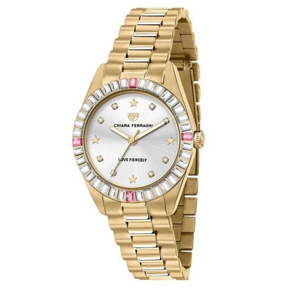 Chiara Ferragni Collection Gold Stainless Steel Lady Quartz Watch - Female - Watches - Yellow - One Size - Accessories