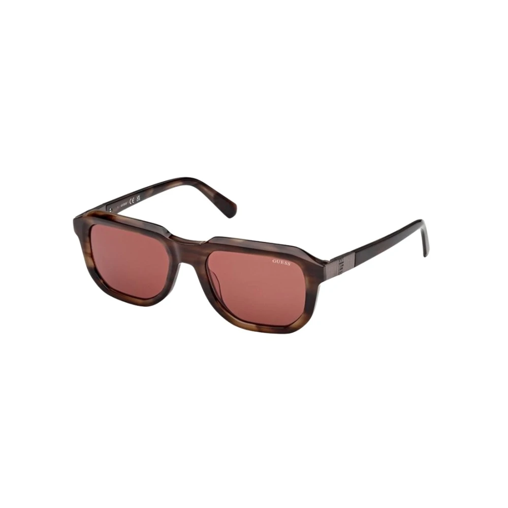 Guess Men's Red Rectangular Sunglasses - Sunglasses - 53 Mm - Accessories