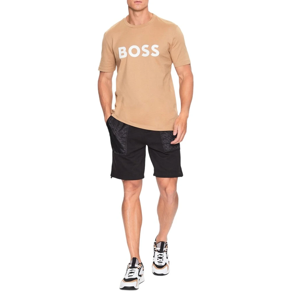 Boss Tiburt Jersey T-shirt Beige Heren