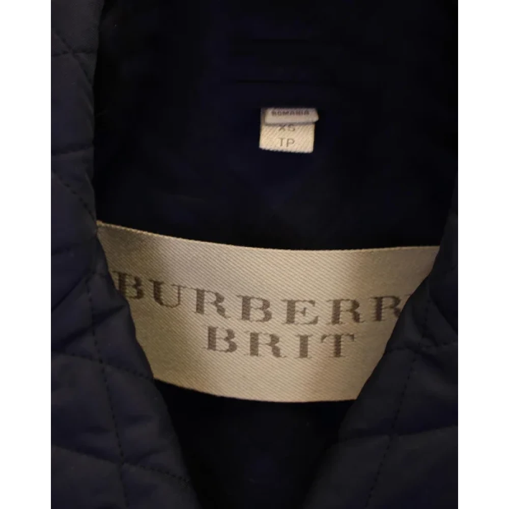 Burberry Vintage Pre-owned Polyester outerwear Blue Dames