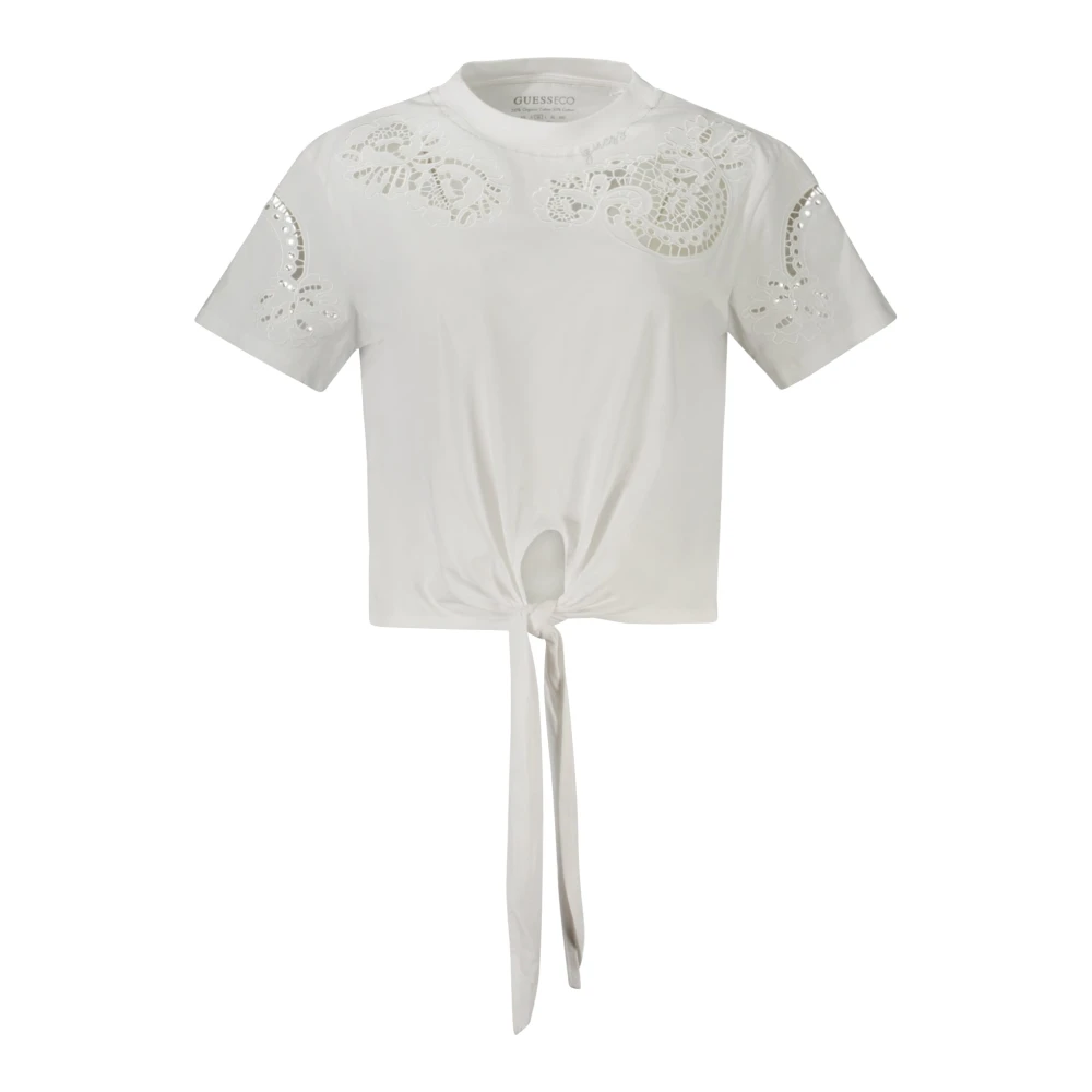 Guess Wit T-shirt met korte mouwen en borduurwerk White Dames