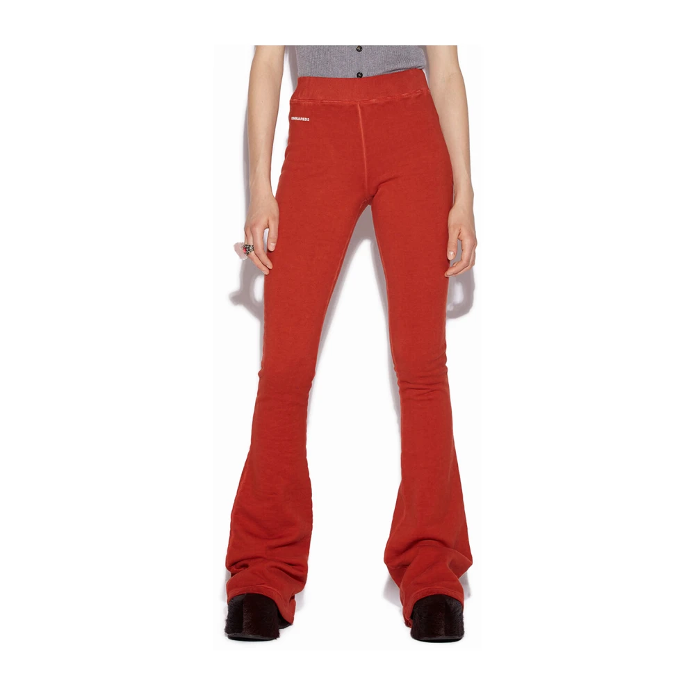 Dsquared2 Hoge Taille Flare Sweatpants Red Dames