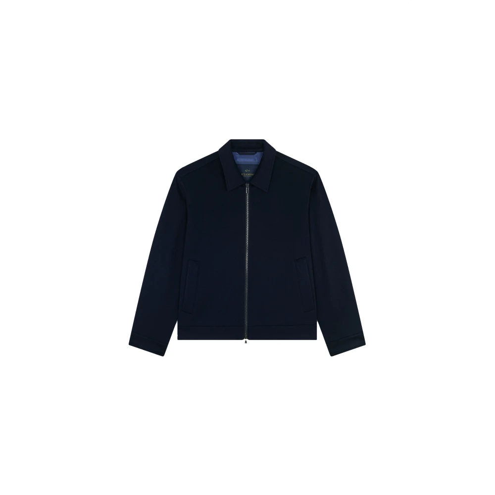 PAUL & SHARK Blauwe Zip Overshirt Jas Blue Heren