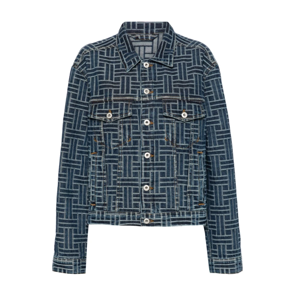 Kenzo Handtekening Weefsel Denim Jas Blue Dames