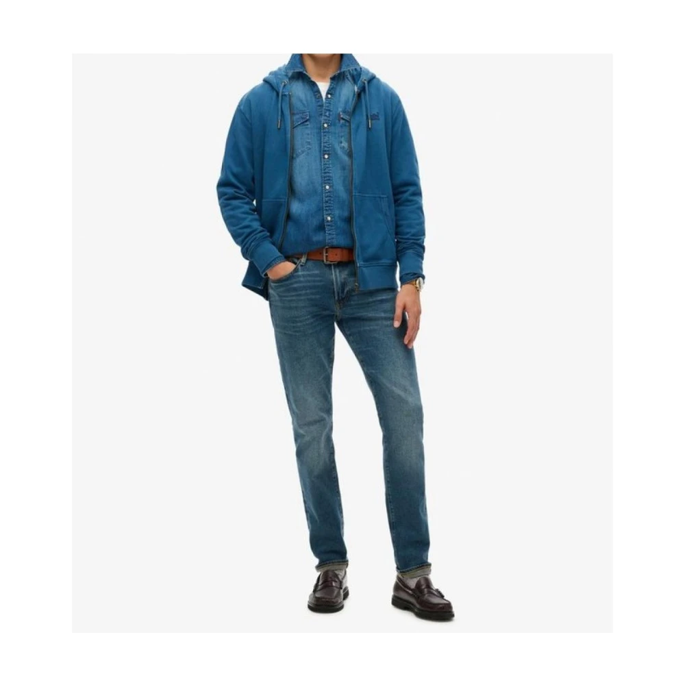 Superdry Ritssluiting Hoodies voor Mannen en Vrouwen Blue Heren