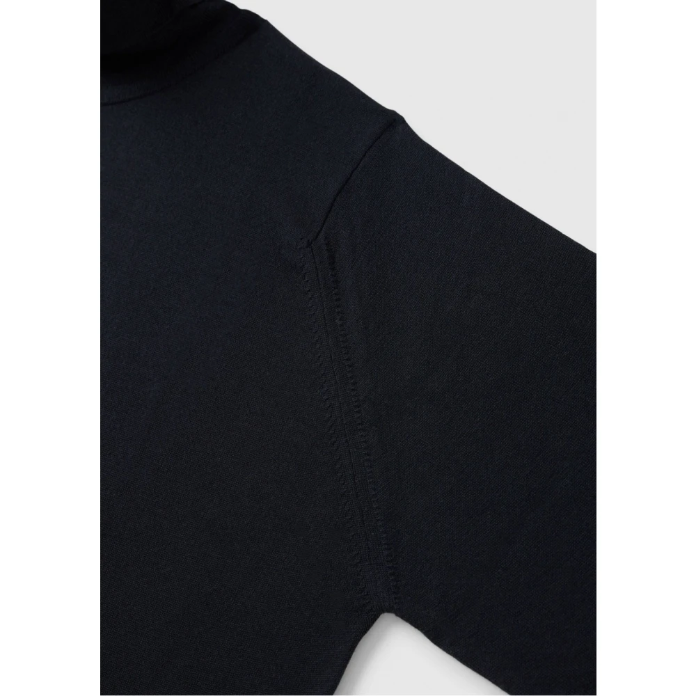 John Smedley Zwarte Rollneck Sweater Stijlvolle Update Black Heren