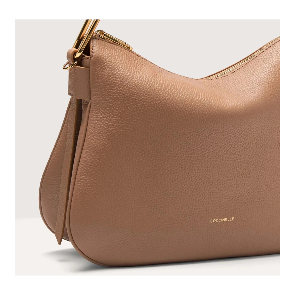 Coccinelle Elegante Bruine Leren Schoudertas Brown Dames
