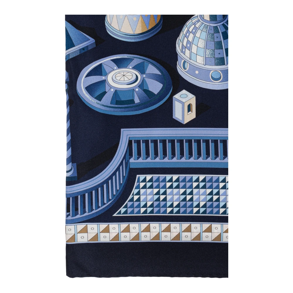 Salvatore Ferragamo Zijden sjaal met print Blue Dames
