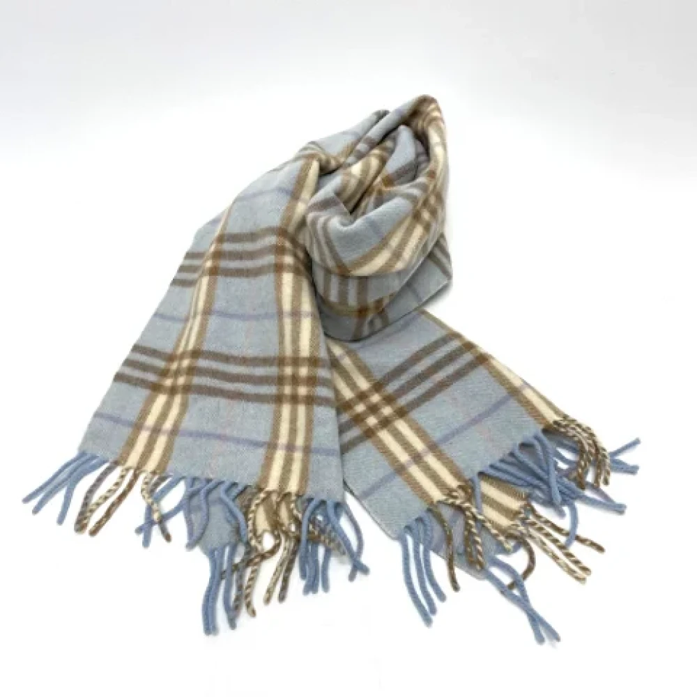 Burberry Vintage Pre-owned Fabric scarves Blue Dames