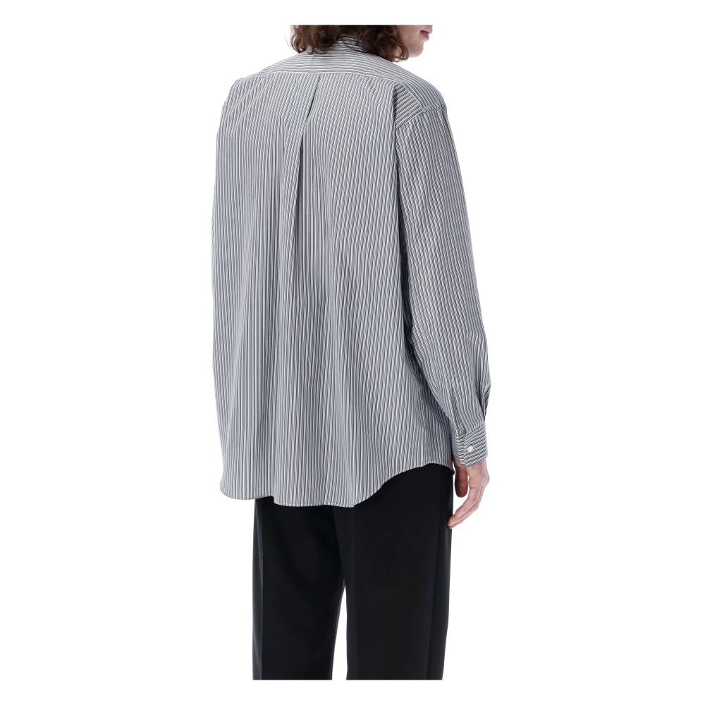 Comme des Garçons Gestreept Overhemd Klassieke Kraag Knoopsluiting Gray Heren