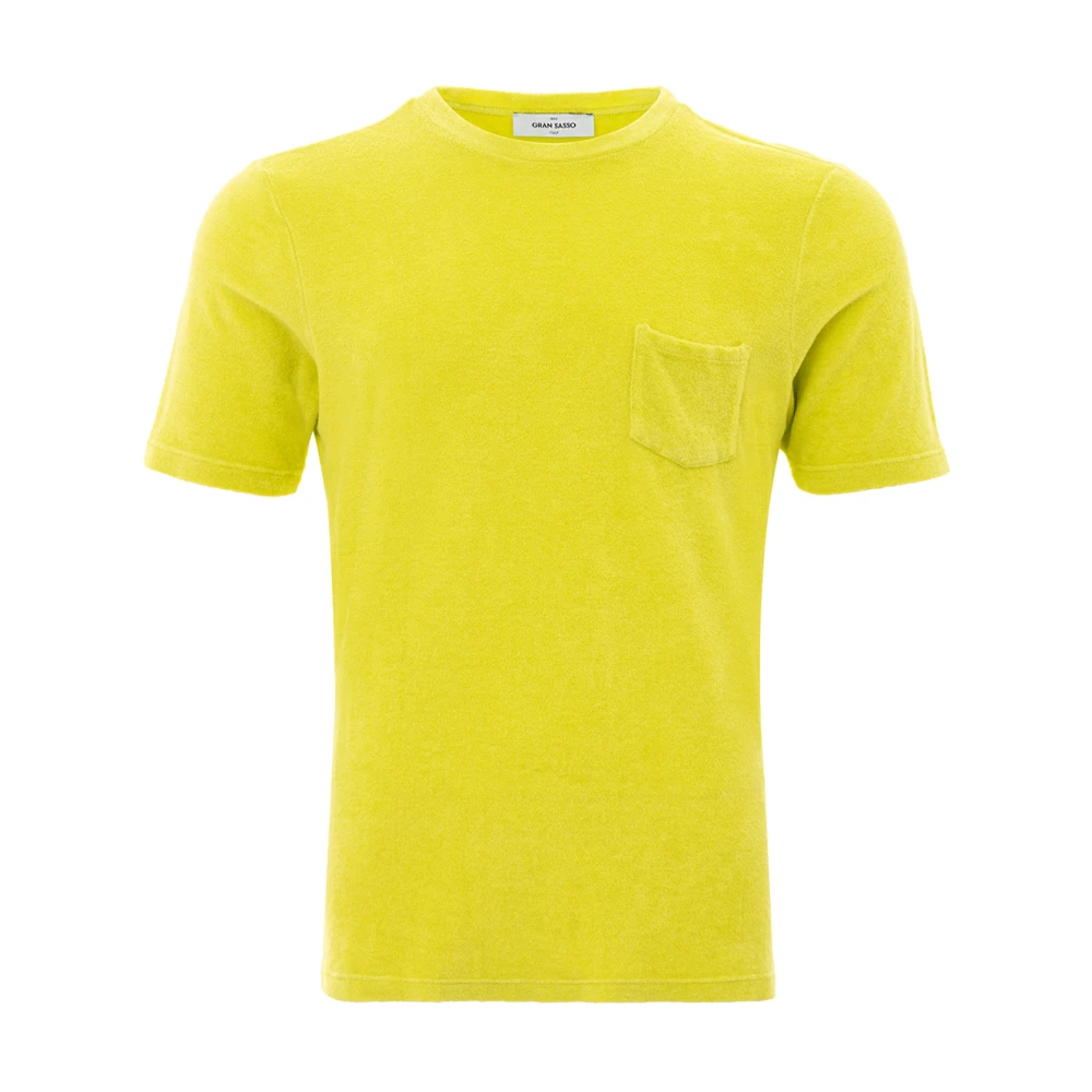Gran Sasso Spons Effect Half Mouw Shirt Yellow Heren