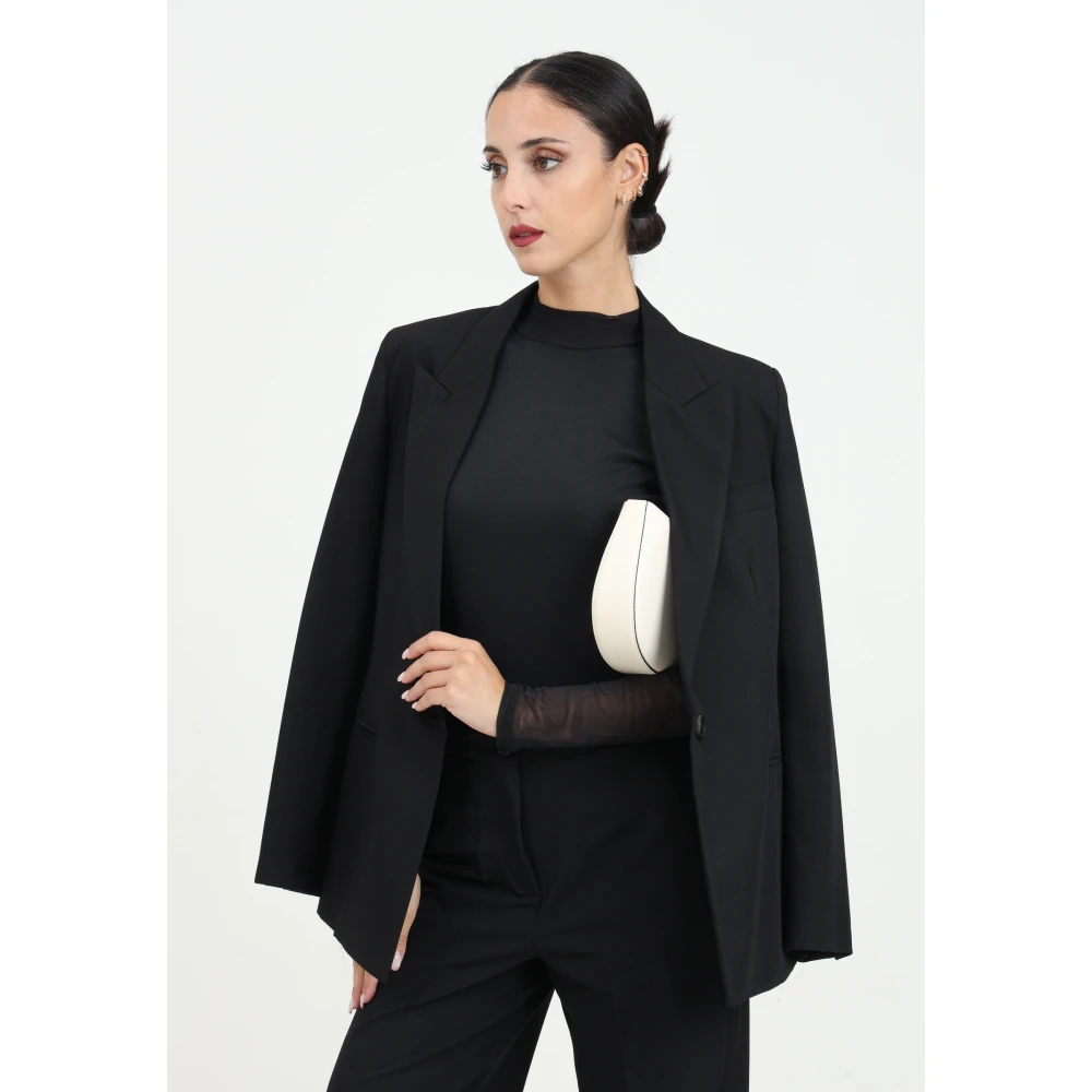 ViCOLO Zwarte single-breasted jas Black Dames