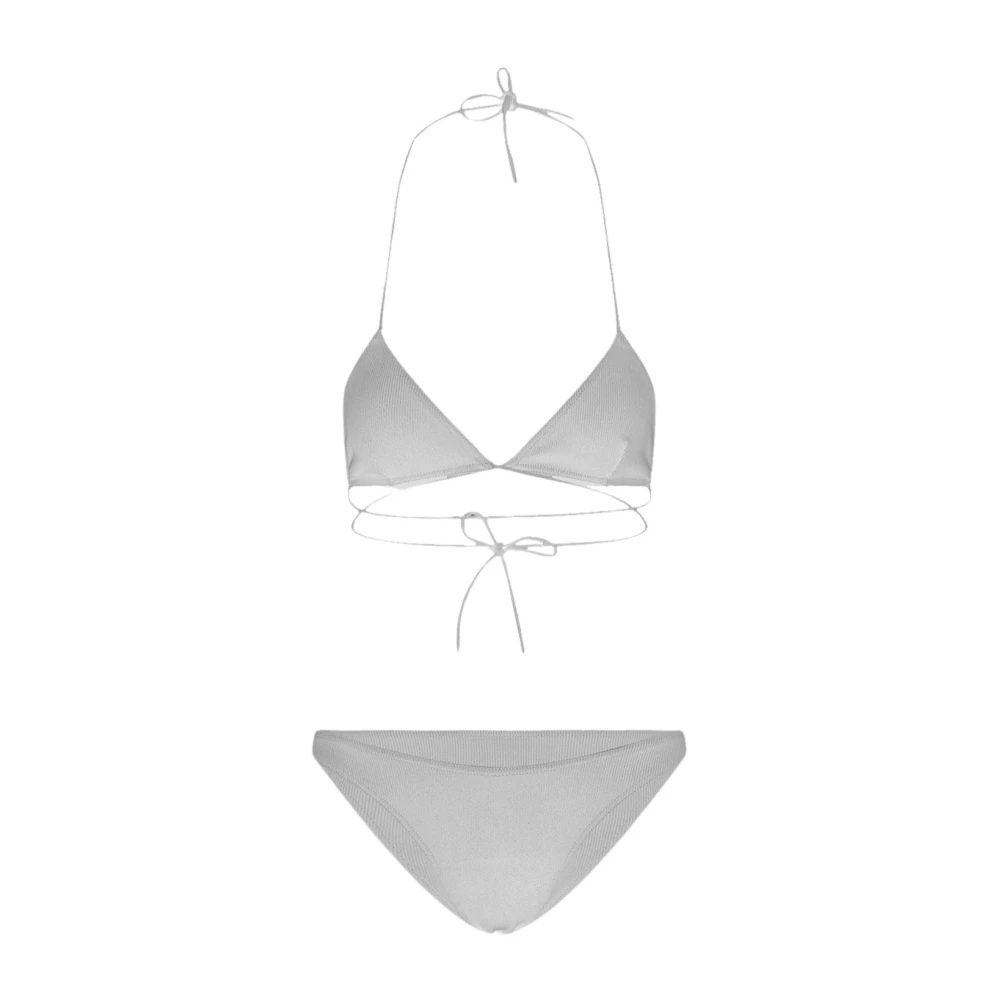 Lido Geribbelde Bikini Strandkleding van Polyamide Gray Dames