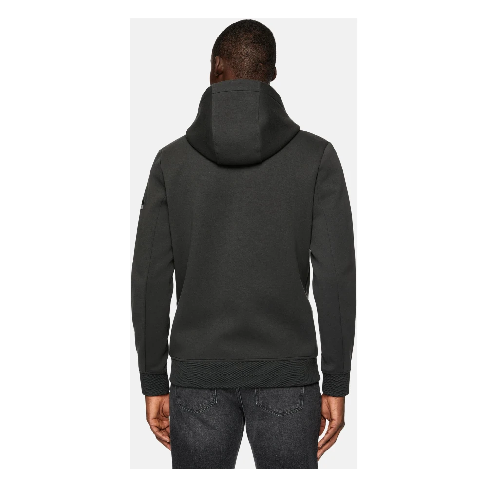 Boggi Milano Full Zip Double Hoodie in Scuba Black Heren