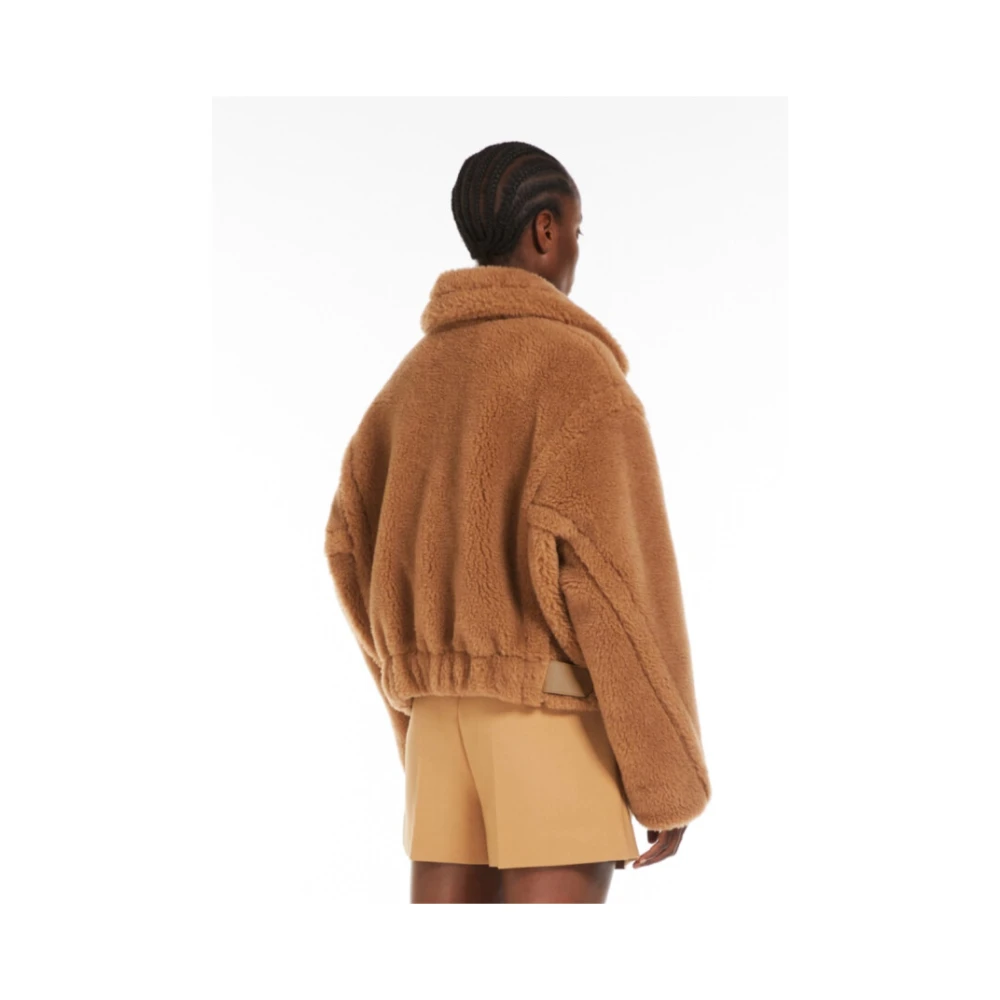 Max Mara Cropped Teddy Bear Icon Gardone Coat Brown Dames