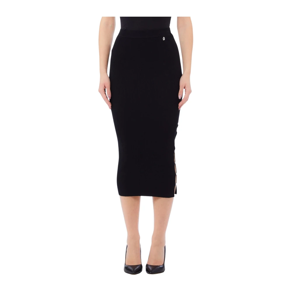 Liu Jo Women's Black Midi Skirts, Xs, Gonna In Maglia