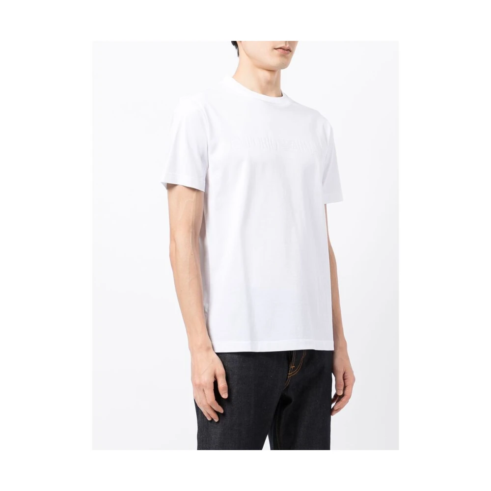 Emporio Armani Wit Katoenen Crew-Neck T-Shirt White Heren