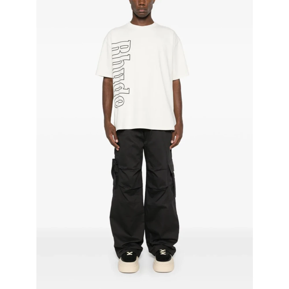 Rhude T-shirt met logo-print van katoen White Heren