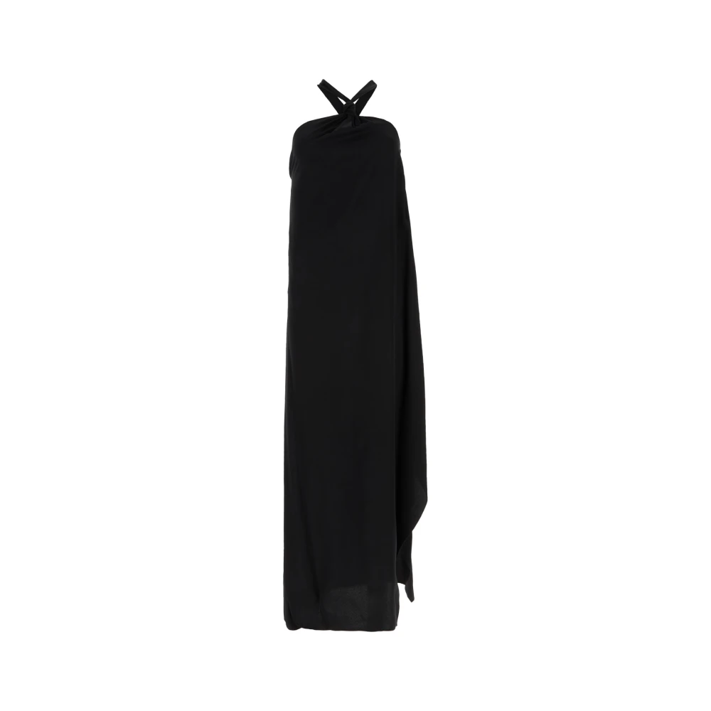 Calvin Klein Glanzende Knoop Enkel Jurk Black Dames