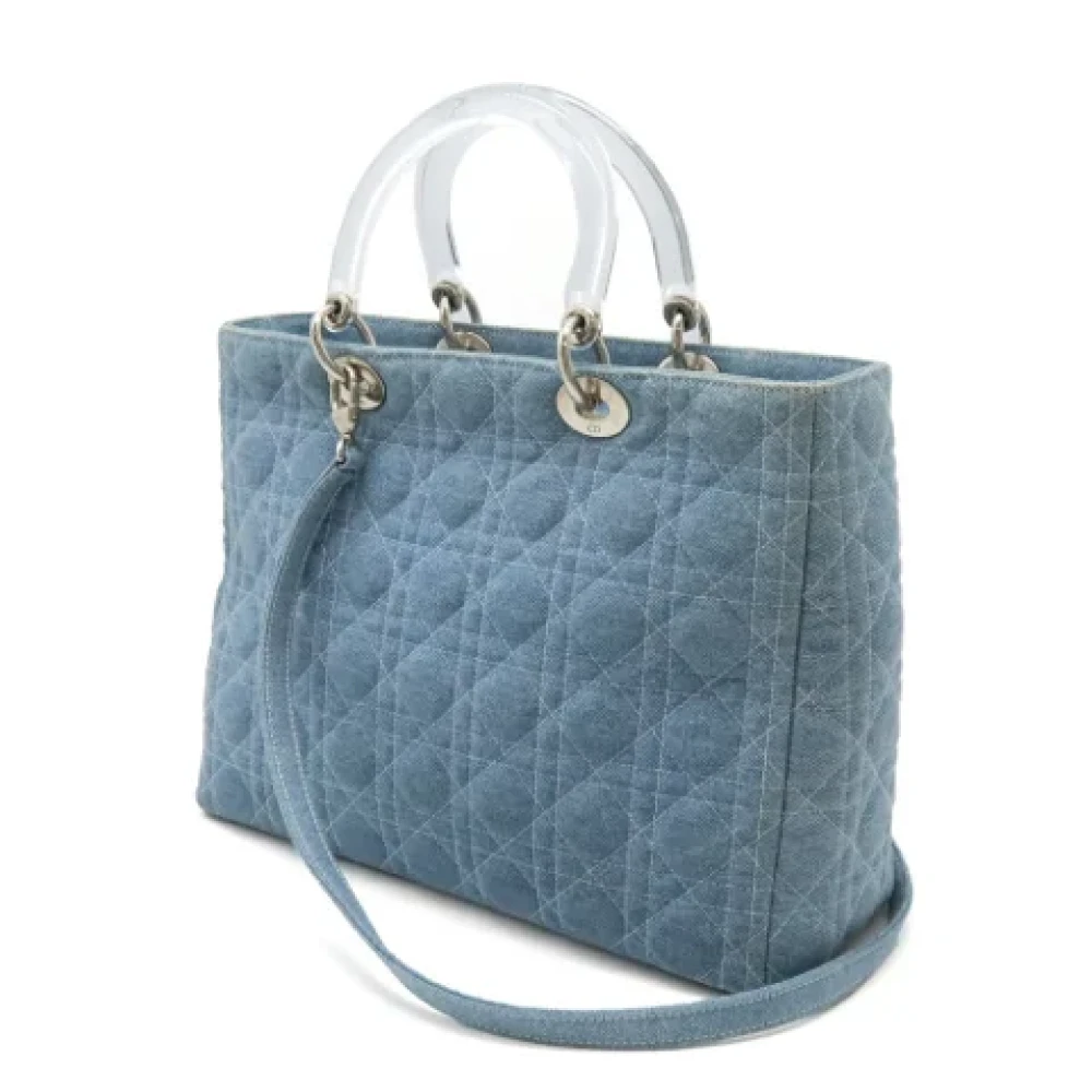 Dior Vintage Pre-owned Denim handbags Blue Dames