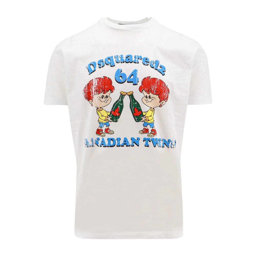 Dsquared2 Wit Crew-neck T-Shirt White Heren