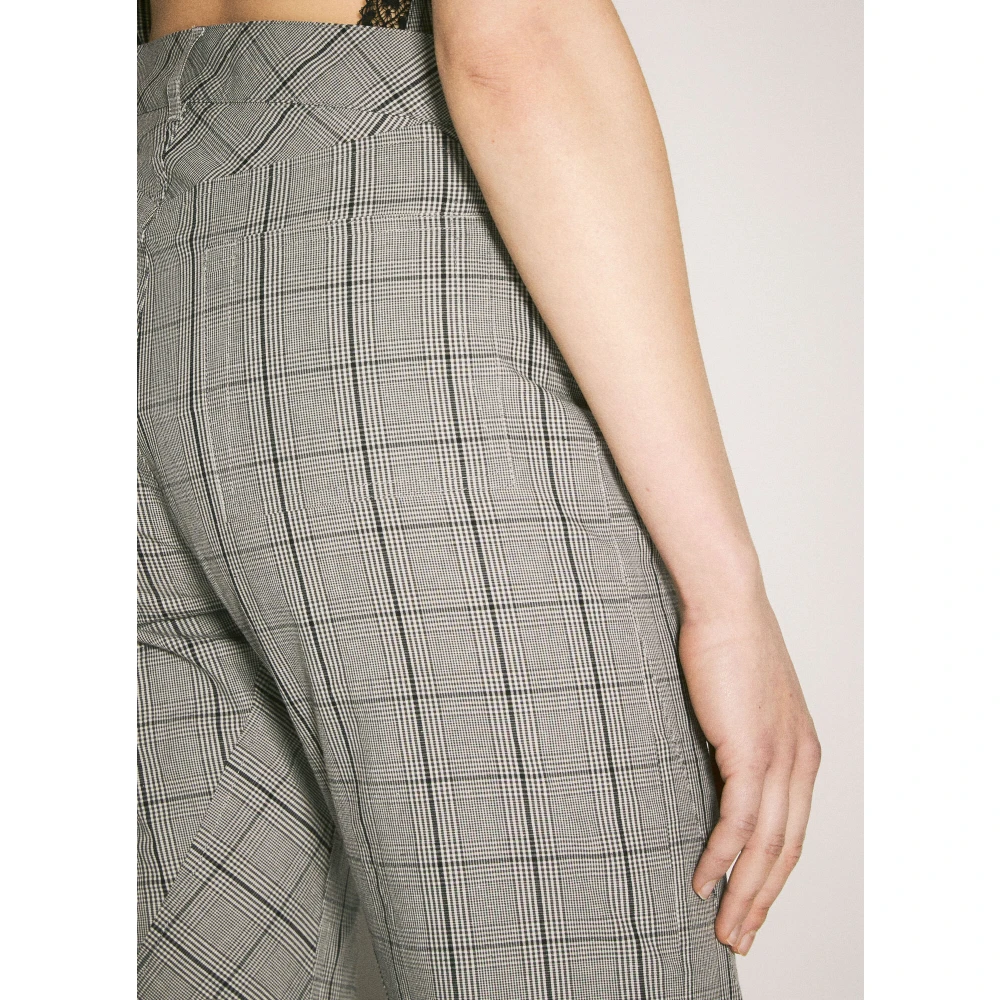 Our Legacy Geruite Motief Moto Cut Broek Gray Dames