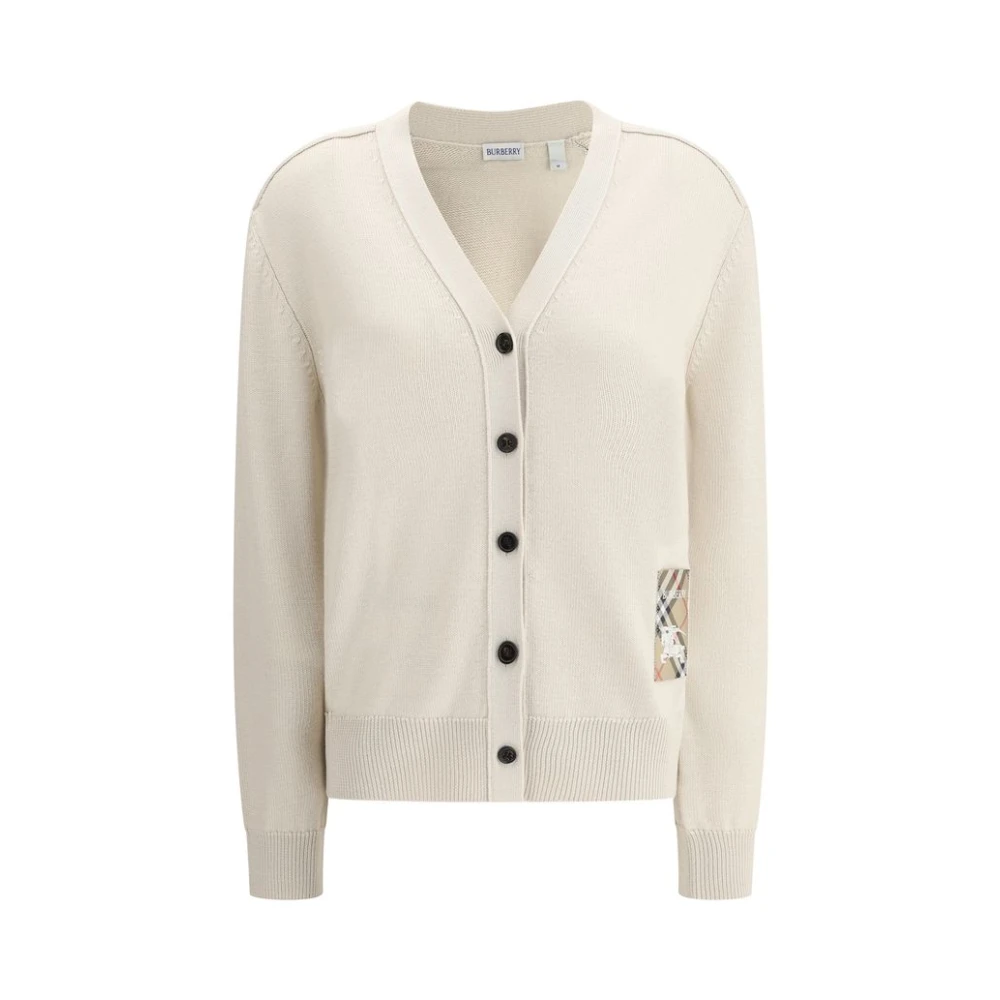 Burberry Iconische Wollen Vest met V-Hals Beige Dames