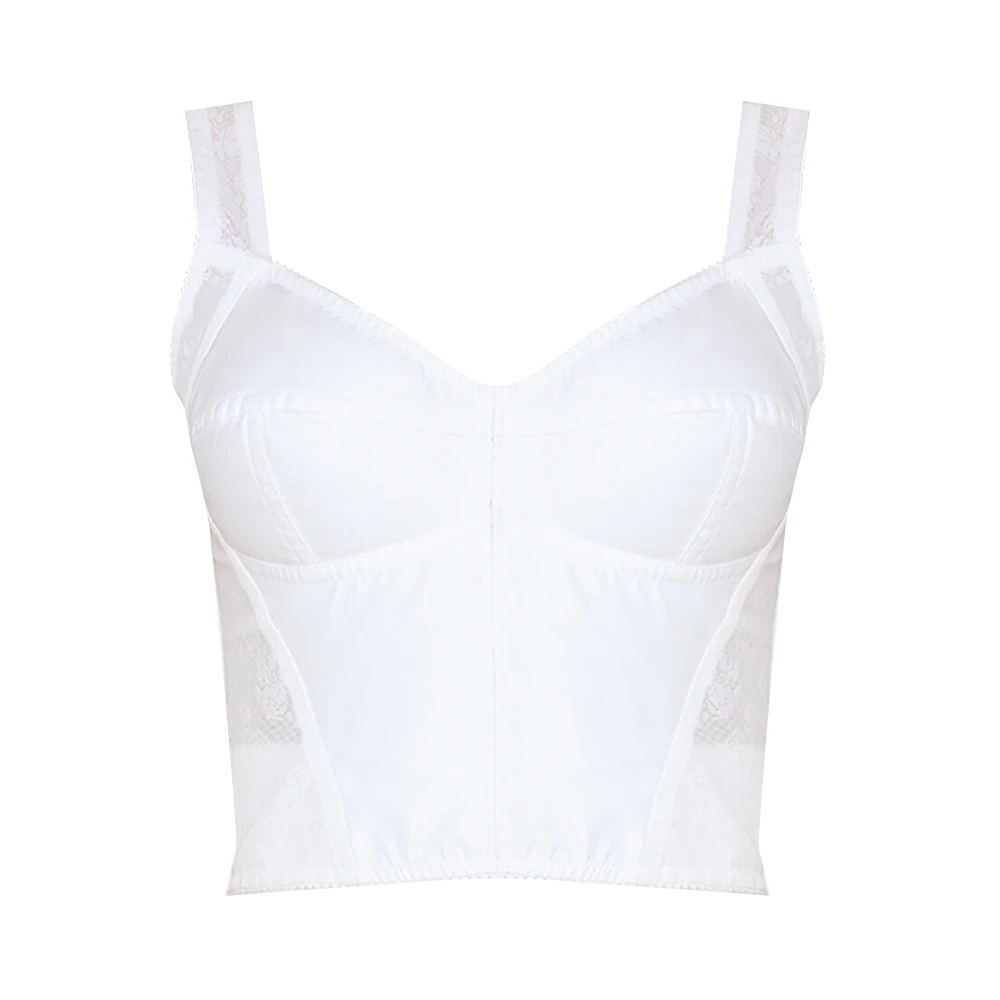 Dolce & Gabbana Witte Mouwloze Top met Voorgevormde Cups Beige Dames