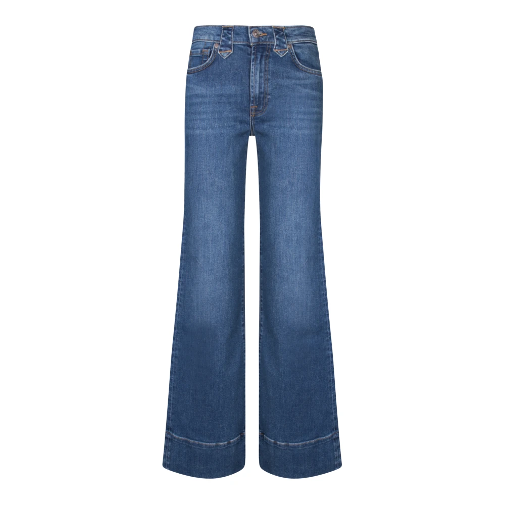 7 For All Mankind Hoge Taille Flared Blauwe Jeans Blue Dames