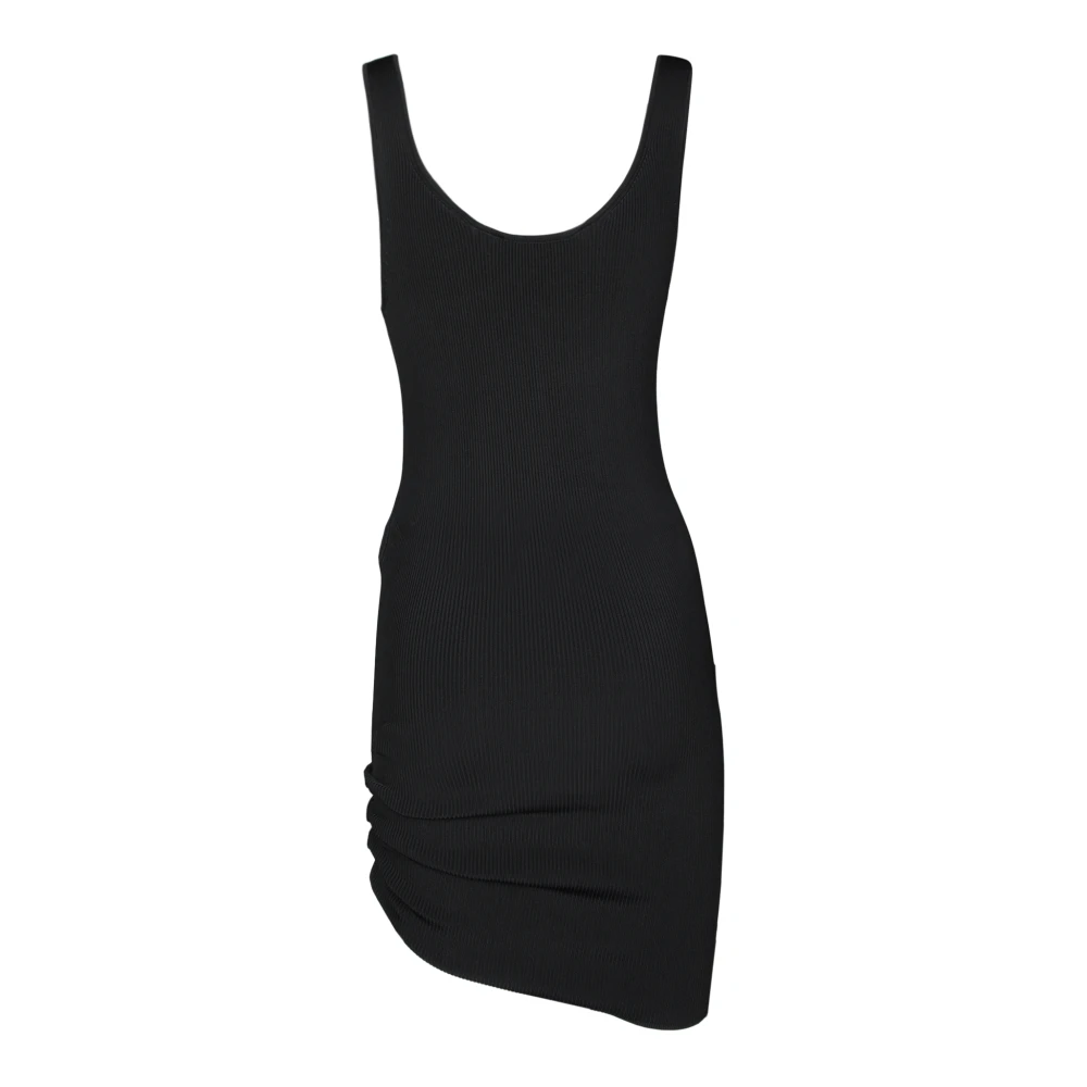 IRO Zwarte Geribbelde V-Hals Jurk Black Dames