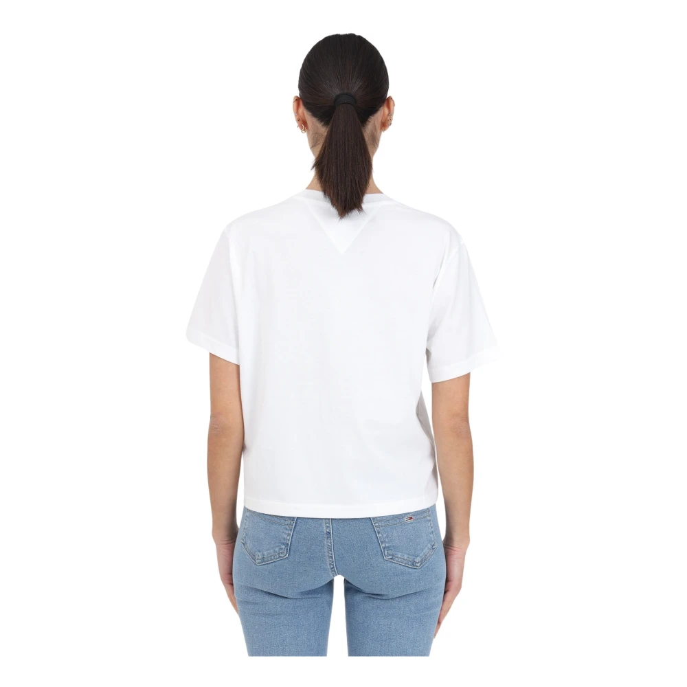 Tommy Jeans Witte T-shirt en Polo Collectie White Dames