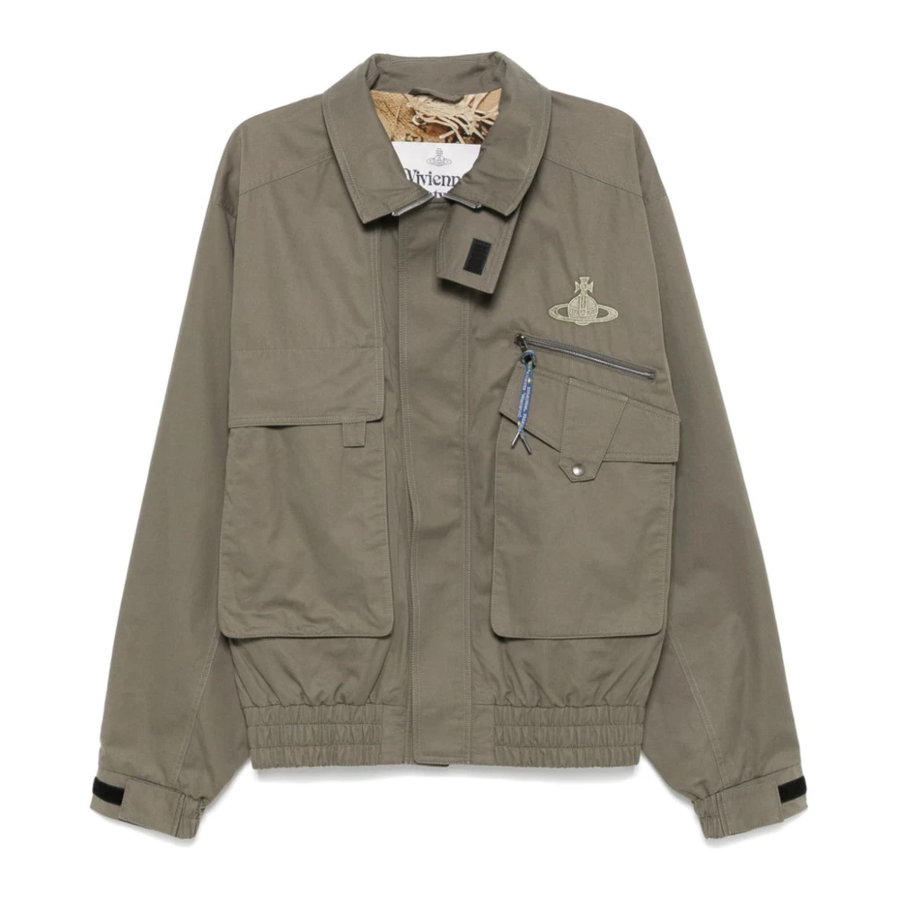 Vivienne Westwood Groene Bomberjack met Orb Logo Green Heren