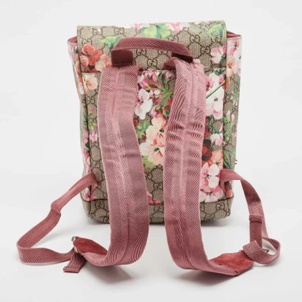 Gucci Vintage Pre-owned Coated canvas backpacks Beige Dames