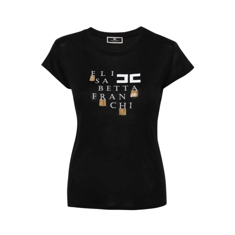Elisabetta Franchi Klassiek T-shirt Black Dames