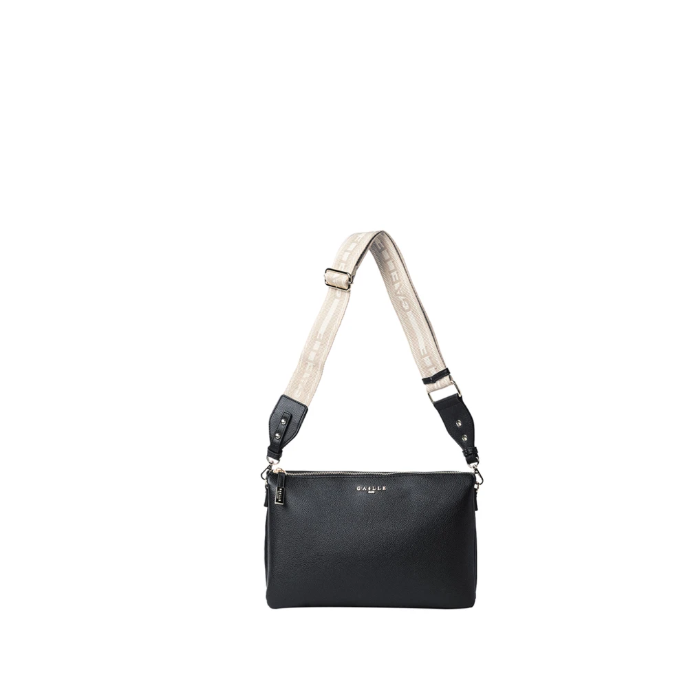 Gaëlle Paris Elegante Zwarte Schoudertas met Rits Black Dames