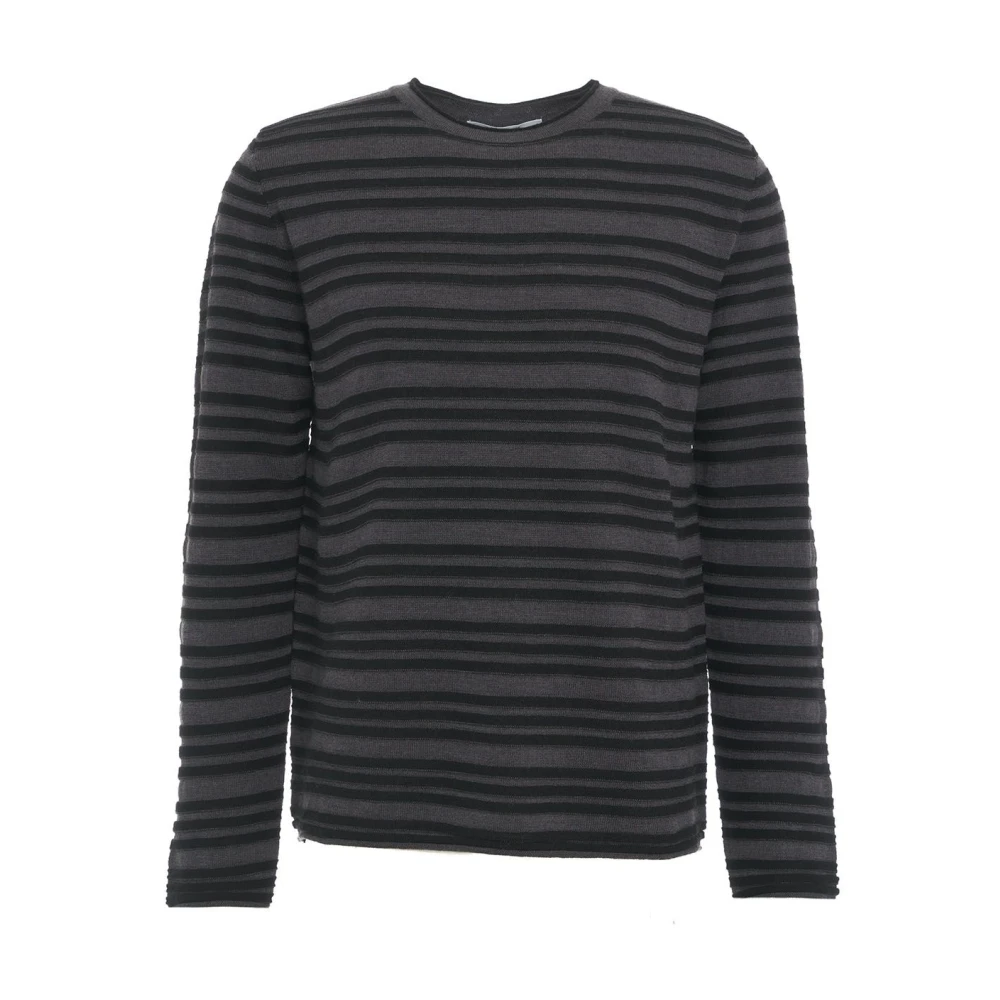Mauro Grifoni Grijze Gebreide Trui Aw24 Handwas Black Heren