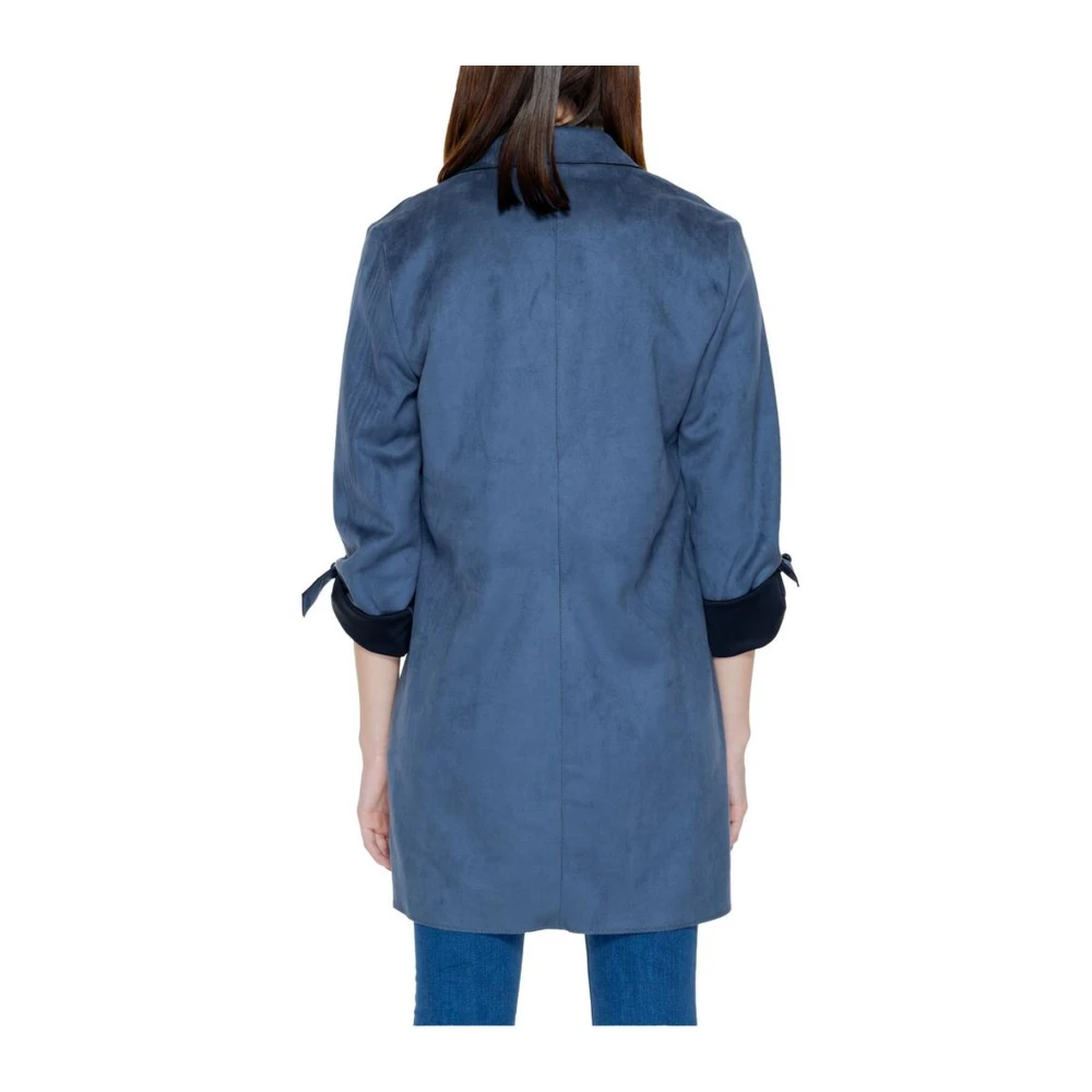 Only Blauwe Polyester Blend Jas Mantel Blue Dames