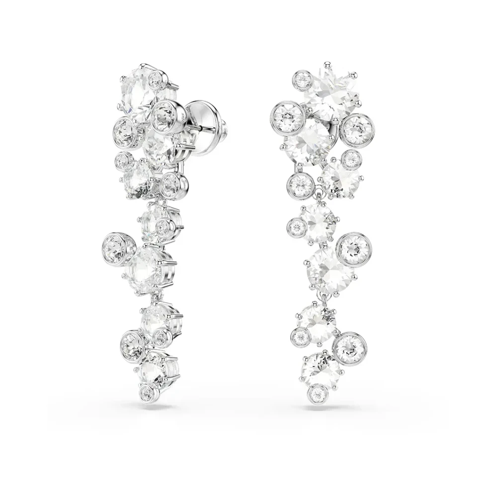 Swarovski Damen Silber Paar Ohrstecker "Schmuck Geschenk Constella Ohrringe", (Metallfarben, Kristallweiß, Kristallweiß), Ohrringe, Metall, Mit Sw... - Bild 3