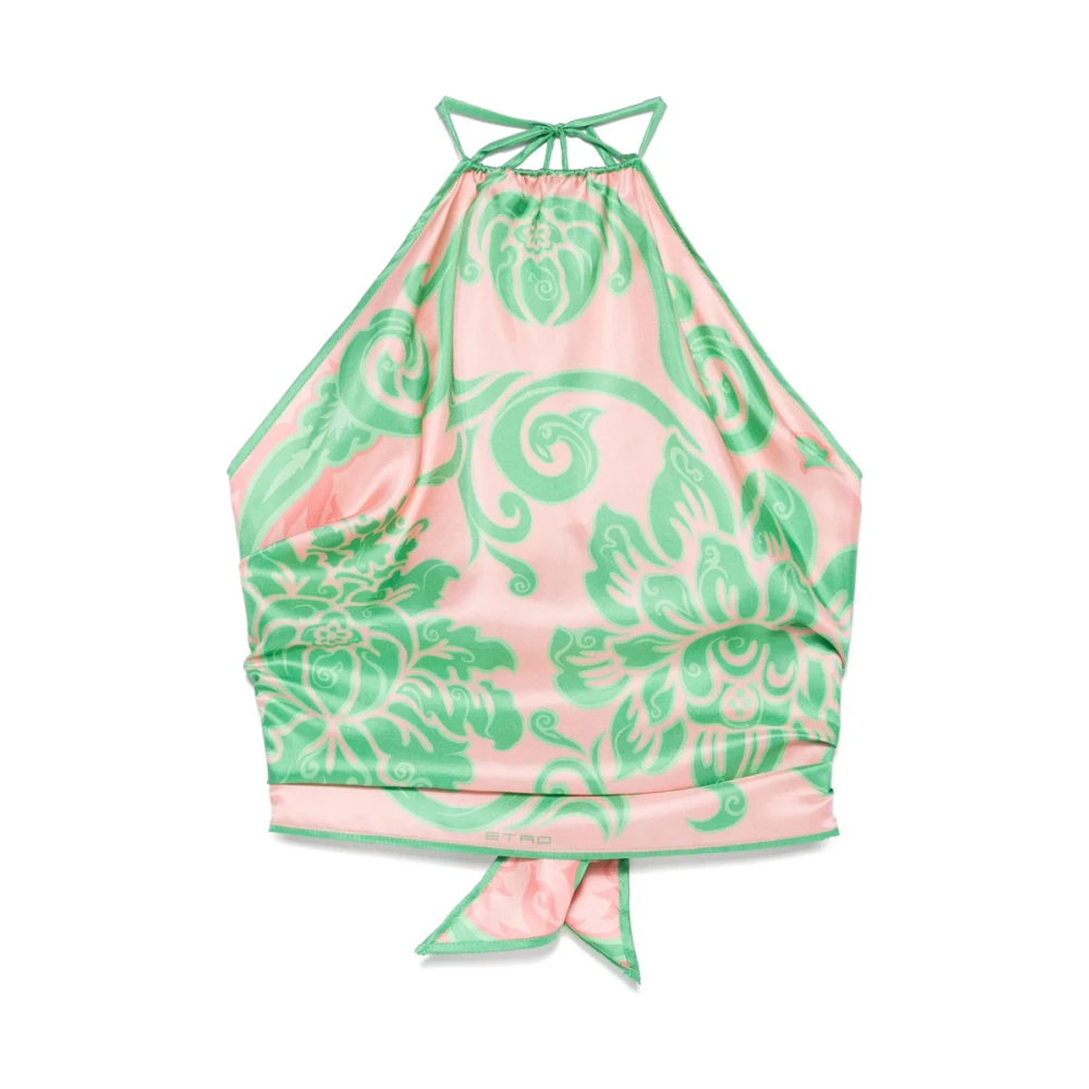 ETRO Flamingo Pink Halterneck Scarf Multicolor Dames