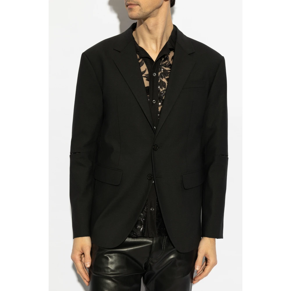 Dsquared2 Blazer met wollen afwerking Black Heren