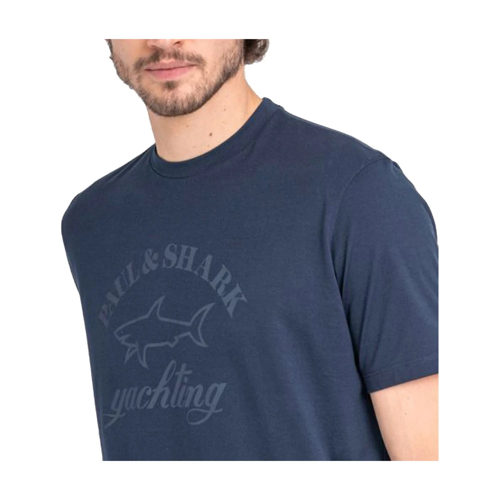 PAUL & SHARK Crewneck Logo T-Shirt Blue Heren