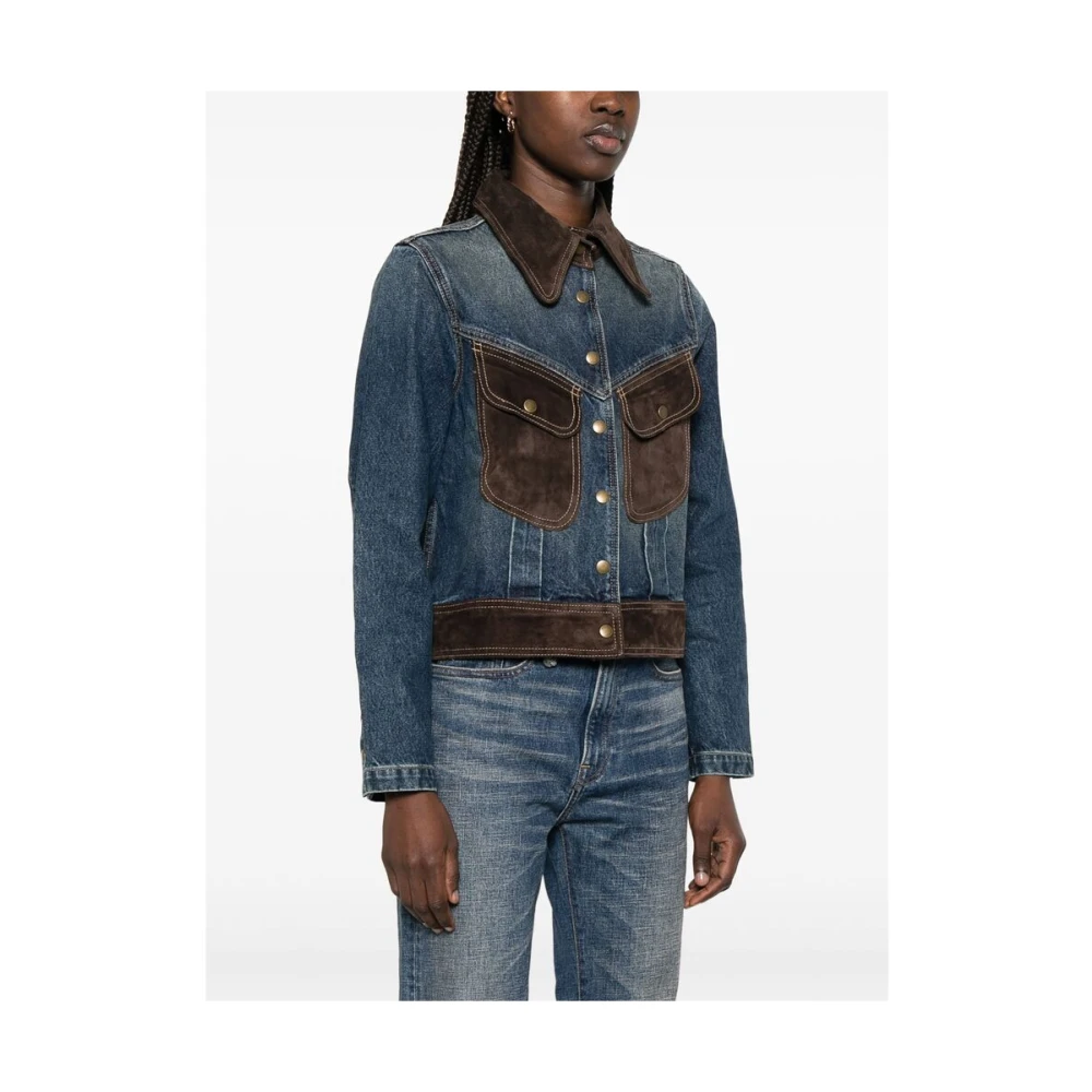 Nili Lotan Indigo Blauwe Buitenkleding met Drukknopen Blue Dames